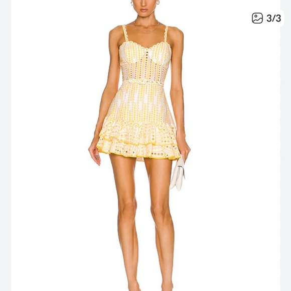 Charo Ruiz Dresses & Skirts - Charo Ruiz Yellow Lace Mini Dress